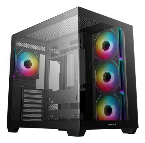 Carcasa Deepcool CG530 4F, Middle Tower, Tempered glass, Negru