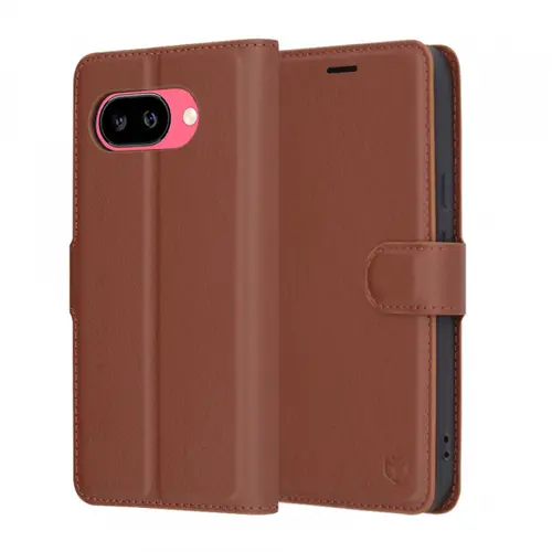 Husa Techsuit Leather Folio pentru Google Pixel 9a, Maro