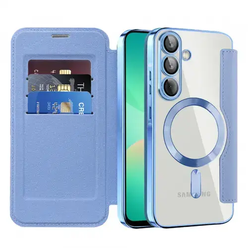 Husa MagSafe pentru Samsung Galaxy A26 A266, Techsuit, SmartMag Book, Bleu