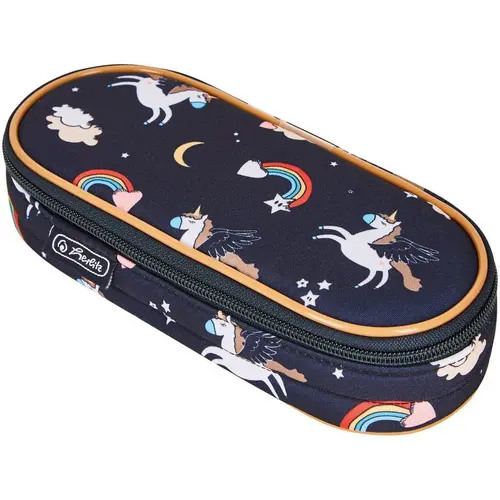 Penar Herlitz tip etui oval, dimensiune 21,5 x 9 x 5,5 cm, motiv Dreamy Unicorn