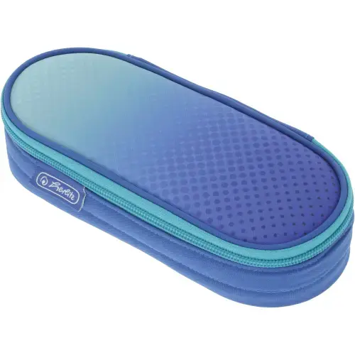 Penar neechipat Herlitz, tip etui Dip Dye, oval, Albastru