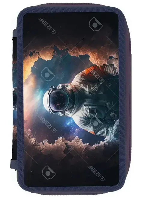 Penar neechipat Herlitz 2 fermoare, dimensiune 20 x 4.5 x 13 cm, motiv Astronaut