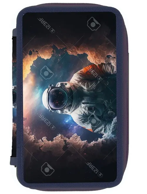 Penar neechipat Herlitz 2 fermoare, dimensiune 20 x 4.5 x 13 cm, motiv Astronaut