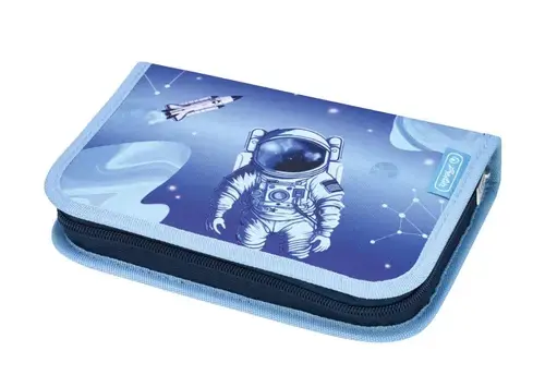 Penar echipat Herlitz 31 piese, 2 clape, dimensiune 14 x 20.3 x 3.5 cm, motiv Cosmic Explorer