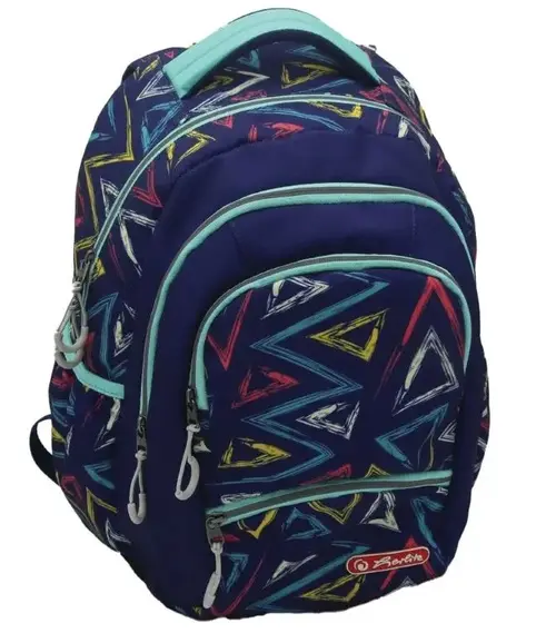 Rucsac Herlitz Zipper Pro, dimensiune 43 x 29 x 22 cm, motiv Triangle