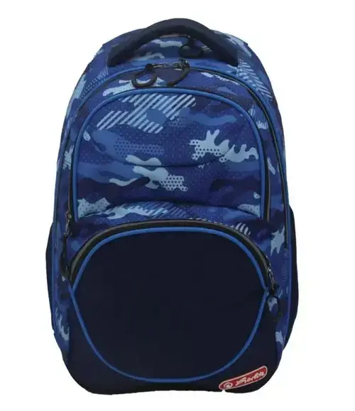 Rucsac Herlitz Zipper Cube, dimensiune 43 x 29 x 22 cm, motiv Blue Army