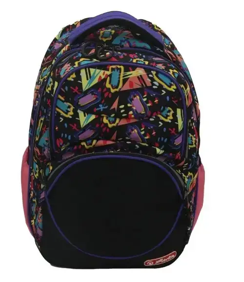 Rucsac Herlitz Zipper Cube, dimensiune 43 x 29 x 22 cm, motiv Comic Shape