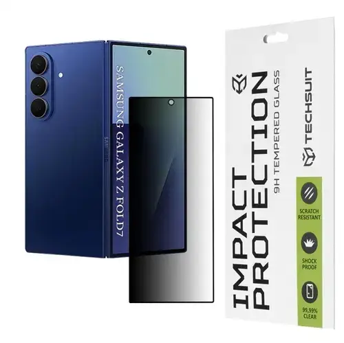Folie de protectie Ecran Exterior Privacy Techsuit pentru Samsung Galaxy Z Fold7 F966, Sticla Securizata, Full Glue, 111D