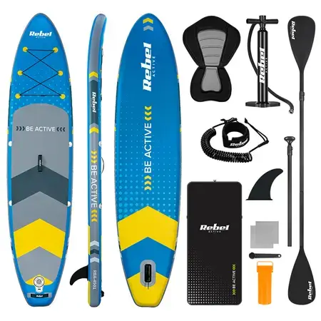 Set placa gonflabila SUP REBEL ACTIVE RBA-4501-BL, 350 x 81 x 15 cm, Albastru