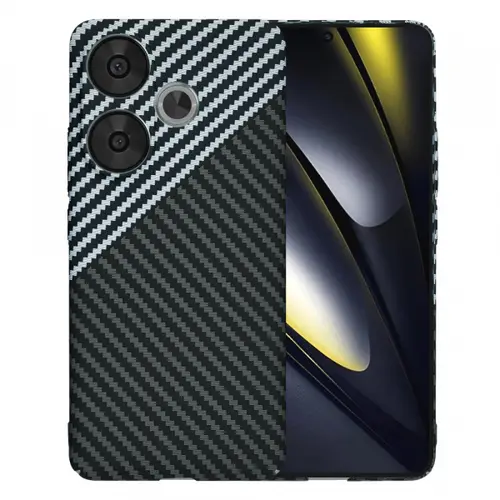 Husa Techsuit Carbonite FiberShell pentru Poco F6, Gri