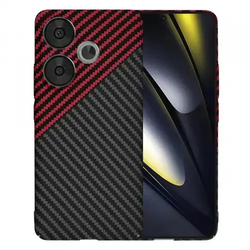 Husa Techsuit Carbonite FiberShell Vortex pentru Poco F6, Rosu
