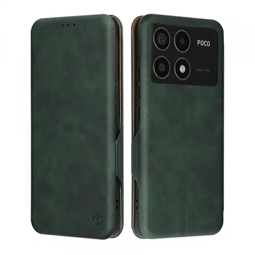 Husa Techsuit Safe Wallet Plus pentru Poco F6 Pro, Verde