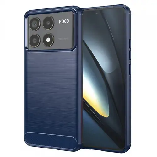 Husa Techsuit Carbon pentru Poco F6 Pro, Albastru