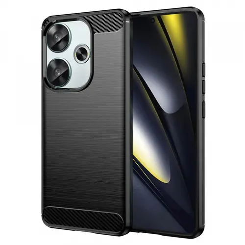 Husa Techsuit Carbon pentru Poco F6,  Neagra