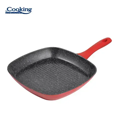 Tigaie grill Heinner Red Stone, Aluminiu forjat, 28 x 4 cm