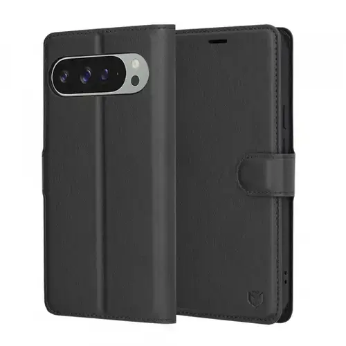 Husa Techsuit Leather Folio pentru Google Pixel 9 Pro XL, Neagra