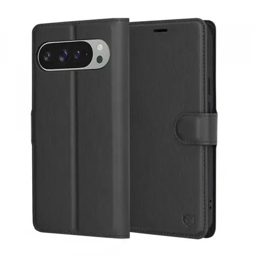 Husa Techsuit Leather Folio pentru Google Pixel 9 Pro XL, Neagra