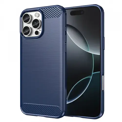 Husa pentru Apple iPhone 16 Pro, Techsuit, Carbon, Albastra