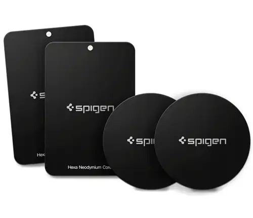 Sticker Metalic Spigen Mp-4p, Set 4 bucati, Negru