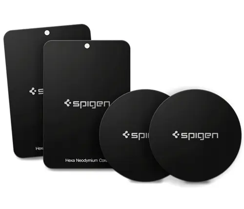 Sticker Metalic Spigen Mp-4p, Set 4 bucati, Negru
