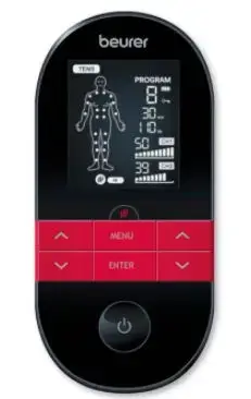 Dispozitiv digital Beurer EM59, Functie de masaj, Functie incalzire