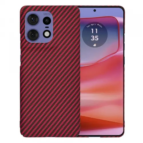 Husa Techsuit Carbonite FiberShell pentru Motorola Edge 50 Pro, Rosu