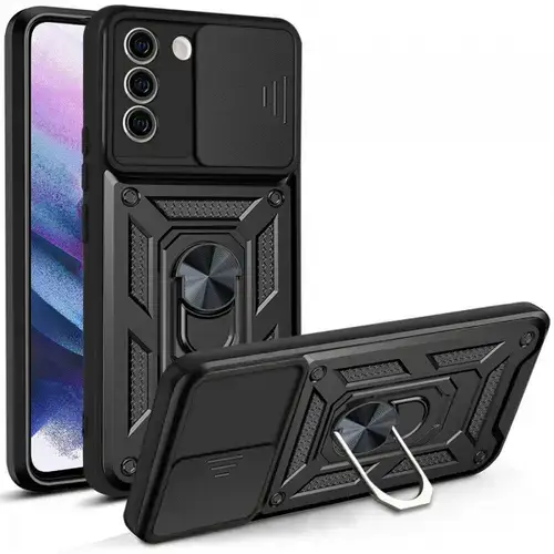 Husa pentru Samsung Galaxy S21 FE 5G G990, Techsuit, CamShield, Neagra