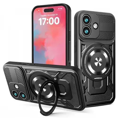 Husa Techsuit RuggedCam pentru Apple iPhone 17, Neagra