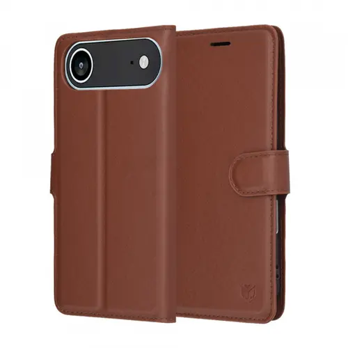 Husa Techsuit Leather Folio pentru Apple iPhone Air, Maro