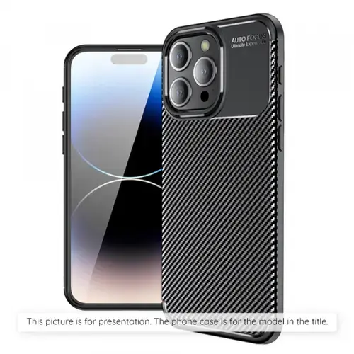 Husa Techsuit CarbonFiber pentru Apple iPhone 17 Pro, Neagra