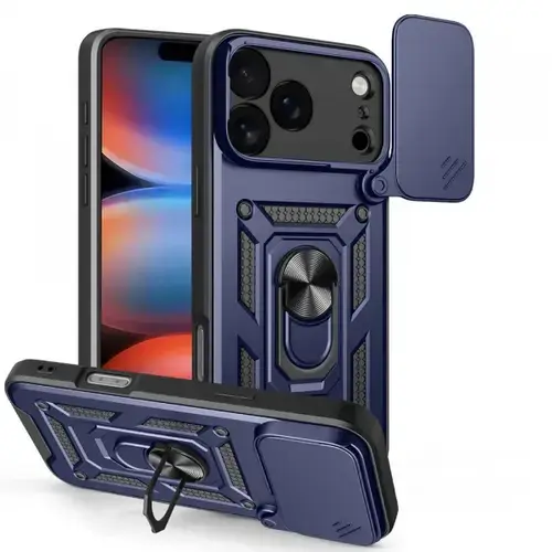 Husa Techsuit CamShield pentru Apple iPhone 17 Pro, Albastru