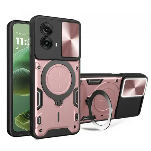 Husa pentru Motorola Moto G35, Techsuit, CamGuard Pro, Roz Aurie