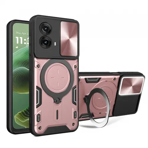 Husa pentru Motorola Moto G35, Techsuit, CamGuard Pro, Roz Aurie
