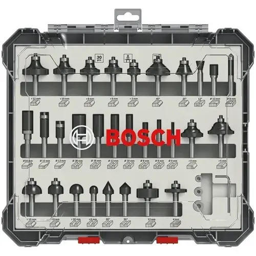 Set 30 freze Bosch 2607017475, tija 8 mm, ambalaj plastic