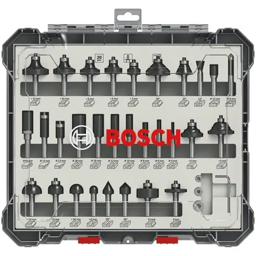 Set 30 freze Bosch 2607017475, tija 8 mm, ambalaj plastic