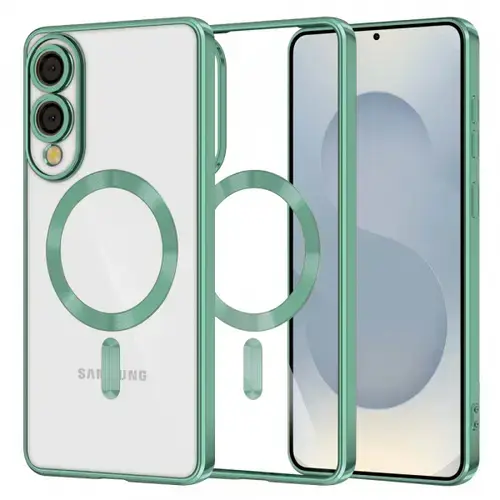 Husa MagSafe pentru Samsung Galaxy S25 Edge S937, Techsuit, Luxury Crystal, Verde Deschis