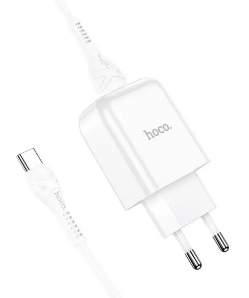 Incarcator Retea Cu Cablu USB-C HOCO N2, 10W, 2.1A, 1 x USB-A, Alb