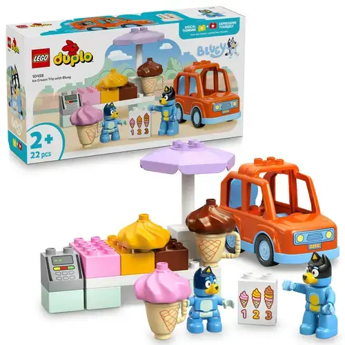 LEGO® DUPLO Bluey - Vizita cu Blue la furgoneta de inghetata 10458, 22 piese