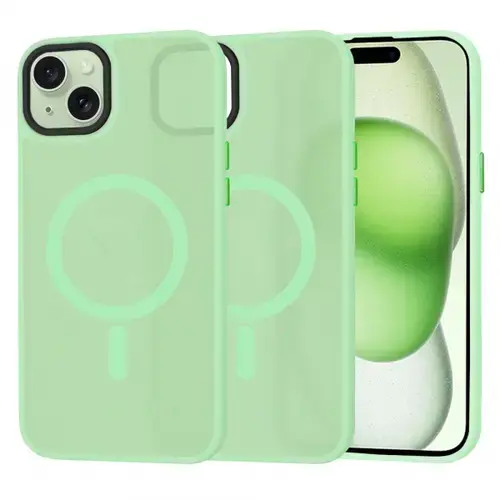 Husa MagSafe pentru Apple iPhone 15 Plus, Techsuit, HaloFrost, Verde Deschis