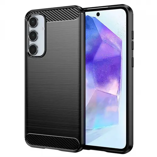 Husa pentru Samsung Galaxy A55 5G A556, Techsuit, Carbon, Neagra