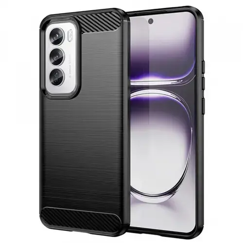 Husa pentru Oppo Reno12, Techsuit, Carbon, Neagra
