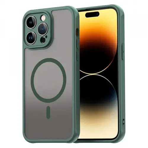 Husa MagSafe pentru Apple iPhone 14 Pro, Techsuit, HaloFrost II, Verde