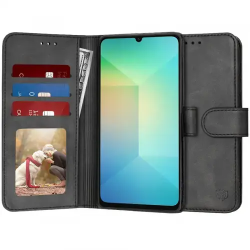 Husa pentru Samsung Galaxy A06 A065, Techsuit, Diary Book, Neagra