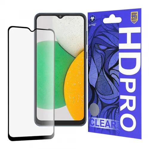 Folie de protectie Ecran Lito HD Pro Clear pentru Samsung Galaxy A03 Core A032, Sticla Securizata, Full Glue