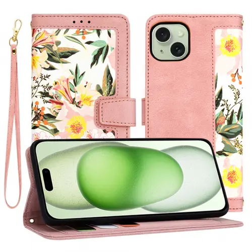 Husa pentru Apple iPhone 15 Plus, Techsuit, FlipCraft, Roz