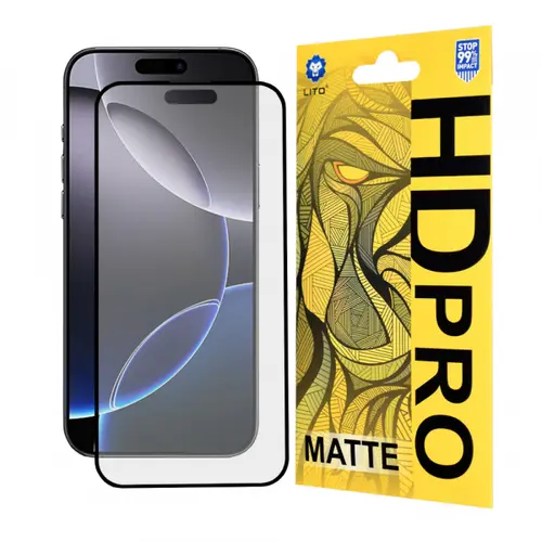 Folie de protectie Ecran Matte Lito HD Pro pentru Apple iPhone 16 Pro Max, Sticla Securizata, Full Glue