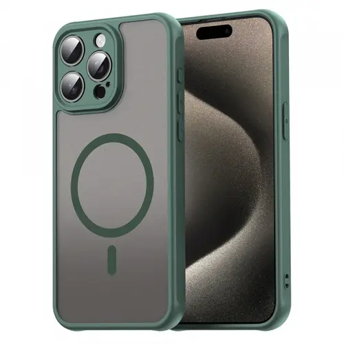 Husa MagSafe pentru Apple iPhone 15 Pro, Techsuit, HaloFrost II, Verde