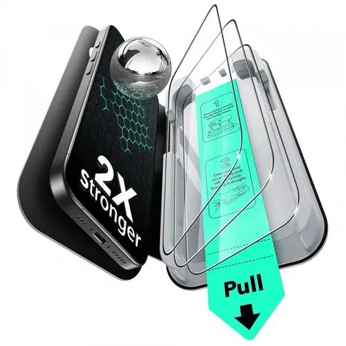 Folie de protectie Ecran ESR UltraFit pentru Apple iPhone Air, Sticla Securizata, Full Glue, Set 3 bucati