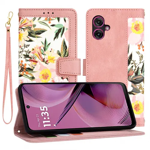 Husa pentru Motorola Moto G55, Techsuit, FlipCraft, Roz