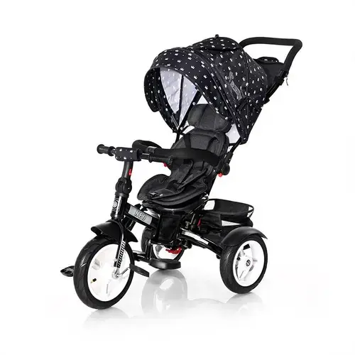 Tricicleta multifunctionala 4in1 Lorelli Neo Air, roti mari cu camera, Negru